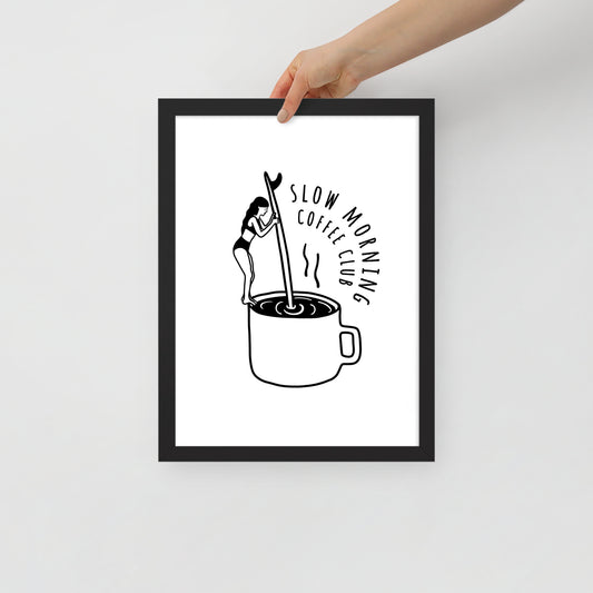 Framed art print - Slow morning coffee club