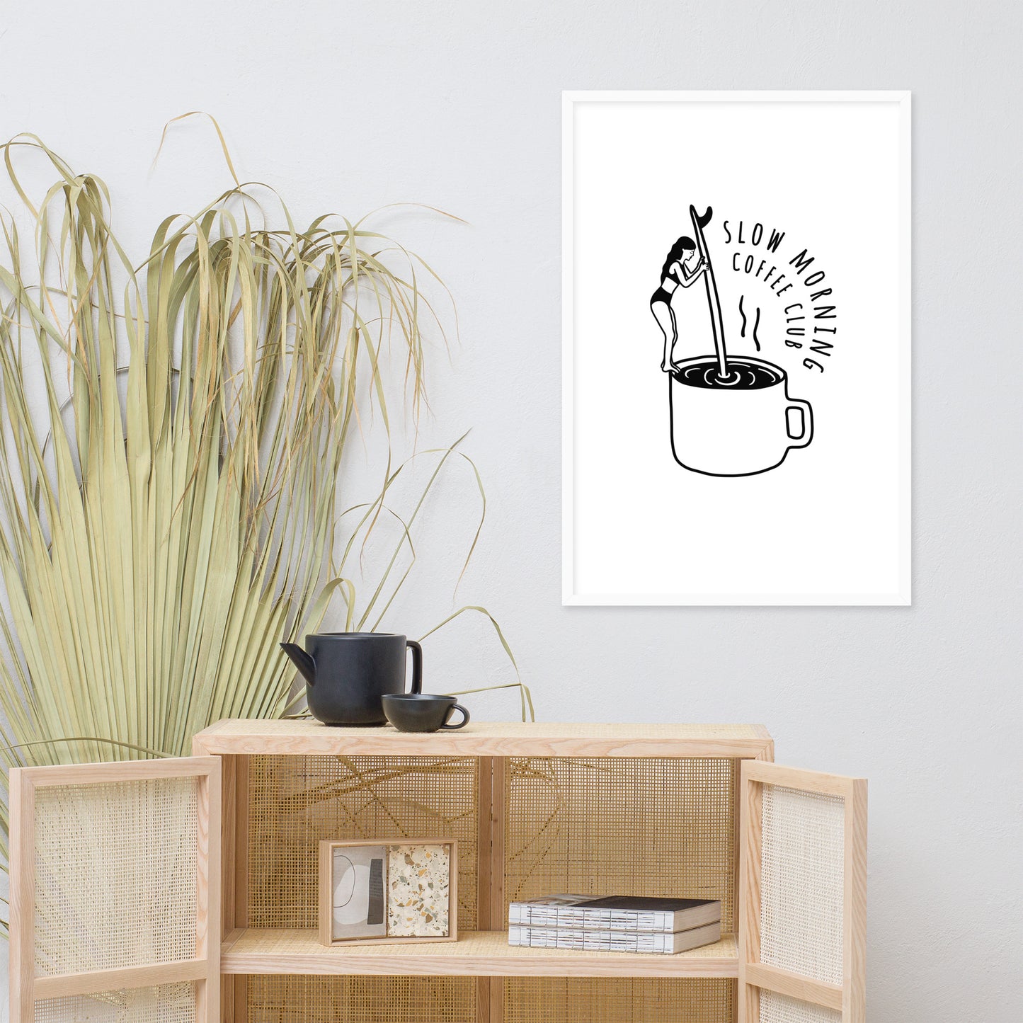 Framed art print - Slow morning coffee club