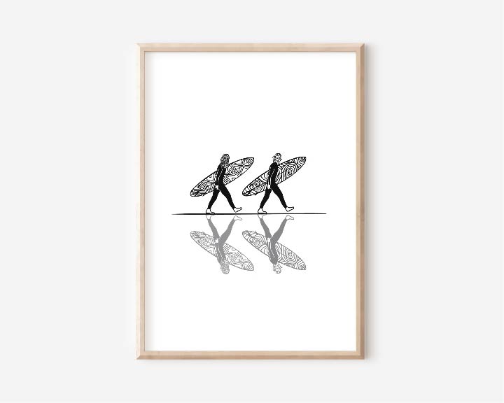 Surf Reflection - Art print - A4